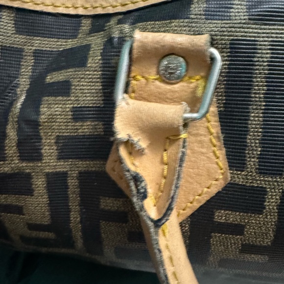 Vintage Fendi Zucca Black and Tan Bowling/Boston Bag - Picture 10 of 15